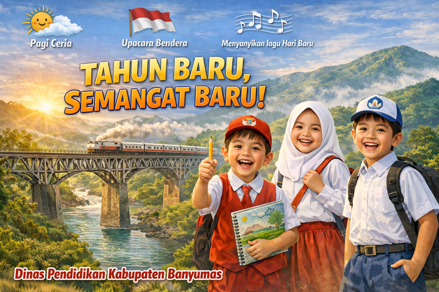 Pagi Ceria dan Upacara Bendera Wujudkan Semangat Baru Semester Genap