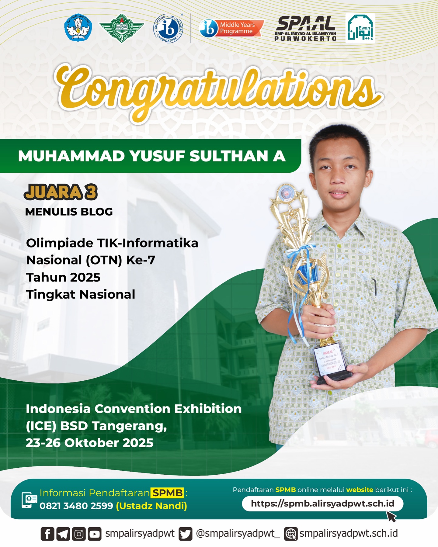 Prestasi Siswa SMP Al Irsyad Al Islamiyyah Purwokerto di Ajang Nasional OTN ke-7 Tahun 2025