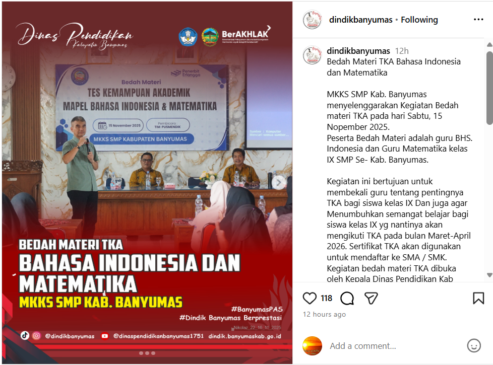 Bedah Materi TKA Bahasa Indonesia dan Matematika
