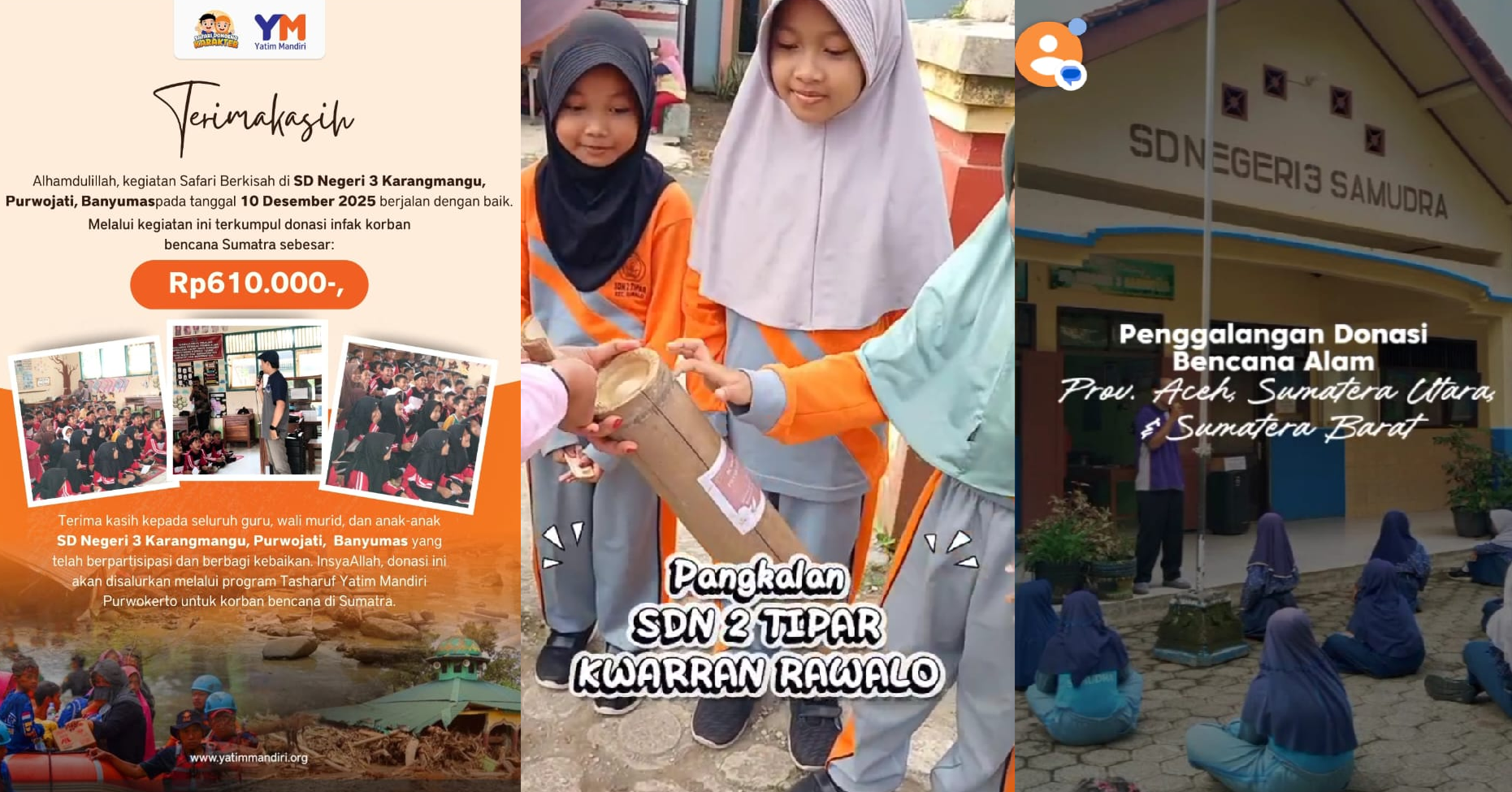 Kepedulian Guru dan Siswa Banyumas, Galang Donasi untuk Korban Bencana di Aceh dan Sumatera