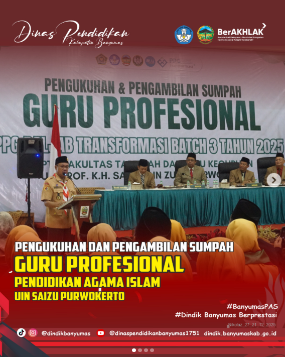 Pengukuhan dan Pengambilan Sumpah Guru Profesional
