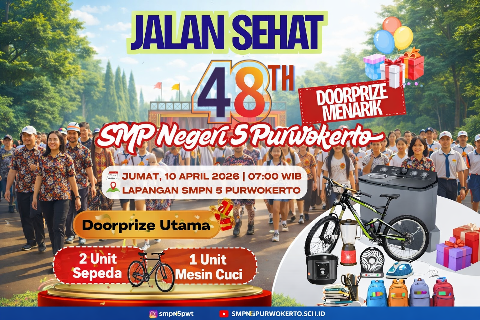 Rayakan Ultah, SMP 5 Purwokerto Gelar Jalan Sehat