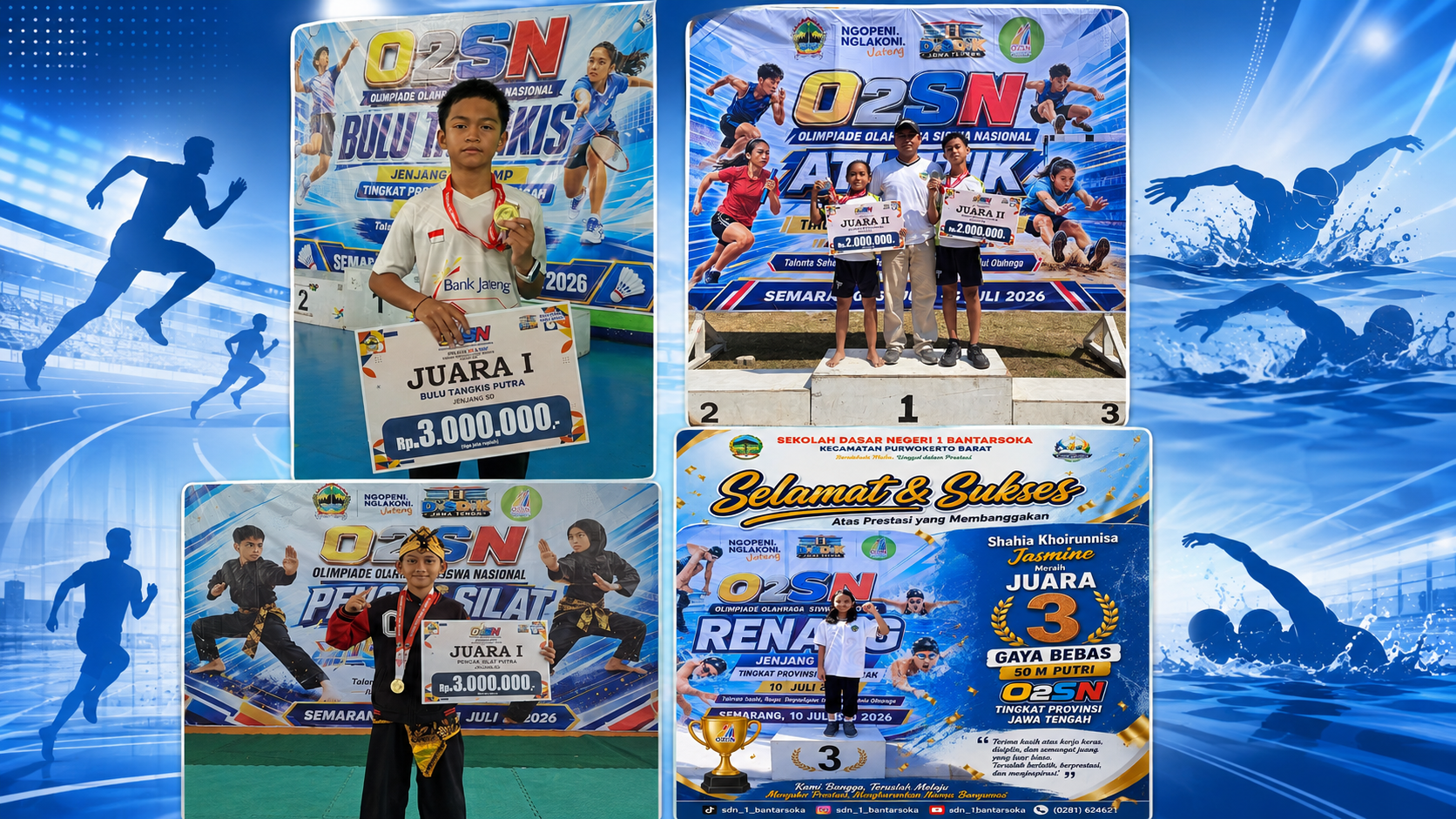 Banyumas Raih Dua Juara Pertama dan Lima Gelar pada O2SN SD Tingkat Provinsi Jawa Tengah 2026