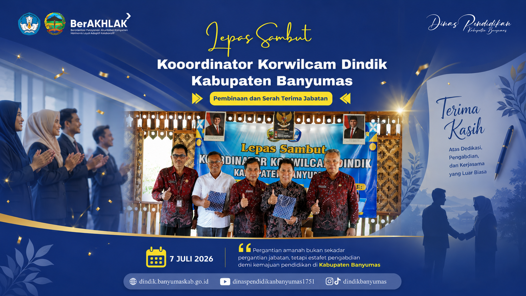 Lepas Sambut Koordinator Korwilcam Dindik Kabupaten Banyumas