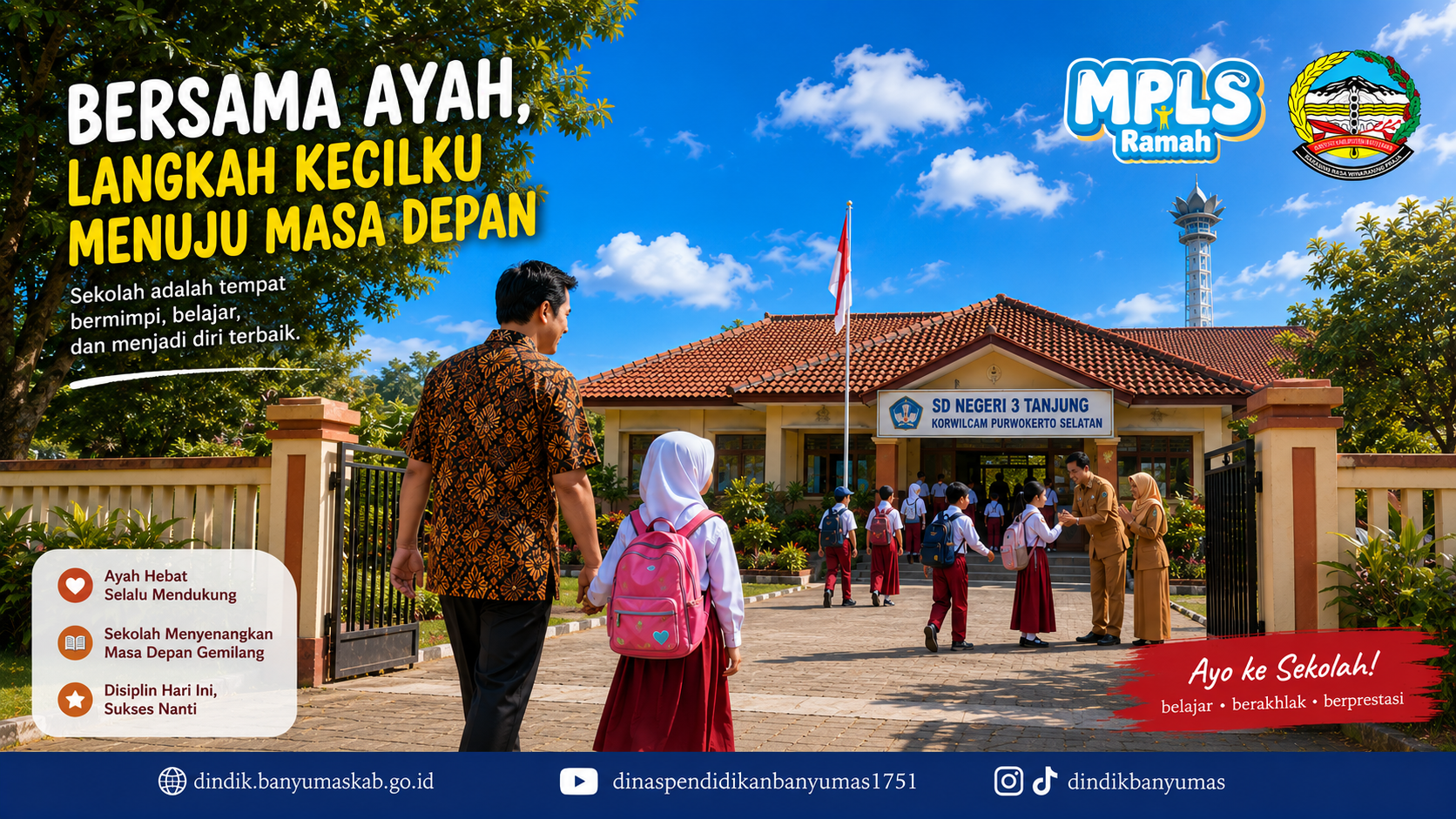 Gerakan Ayah Mengantar Anak di Hari Pertama Sekolah, Banyumas Perkuat Peran Keluarga dalam Pendidikan