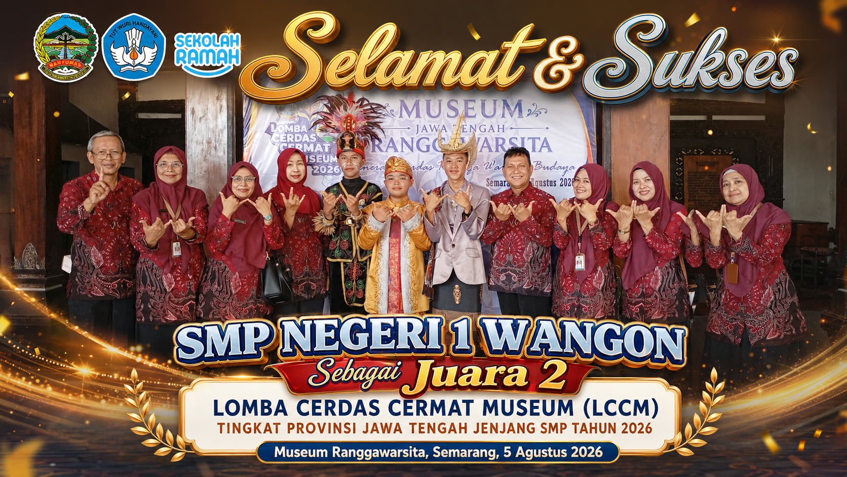 SMP Negeri 1 Wangon berhasil meraih Juara II LCCM Tingkat Provinsi Jawa Tengah
