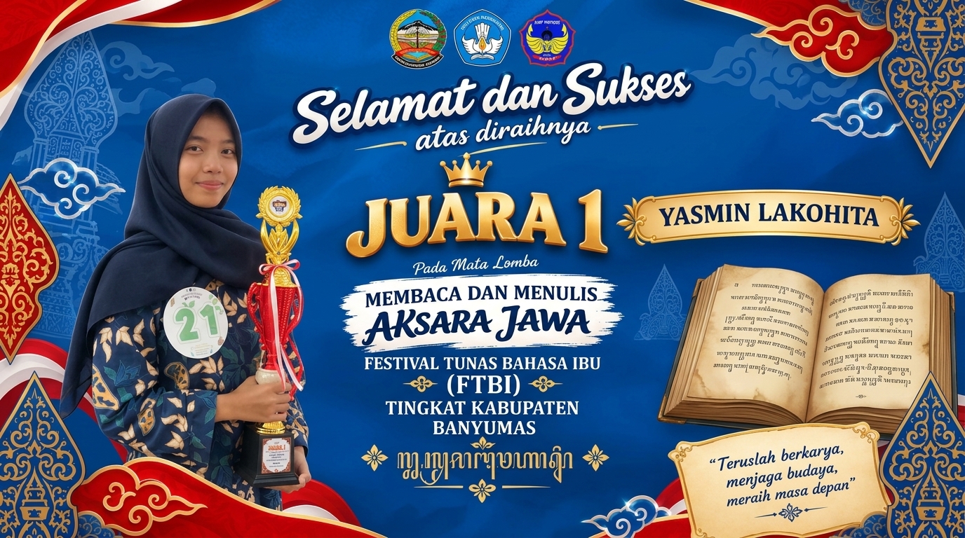 Yasmin Lakohita Juara I Aksara Jawa FTBI Banyumas, Siap Bawa Nama Banyumas ke Tingkat Provinsi